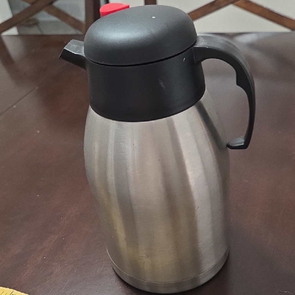 Stainless Steel Thermal Carafe with Black Lid Preloved Great Uses ☕️💖
